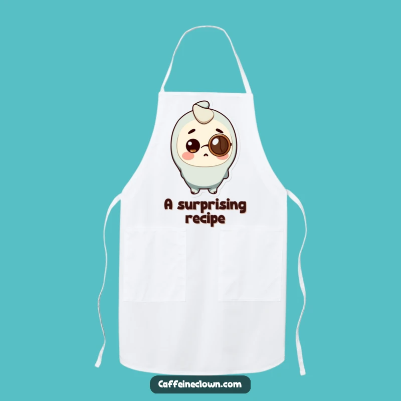 Funny Coffee Bean Monocle Apron: Cook with Surprised Style!