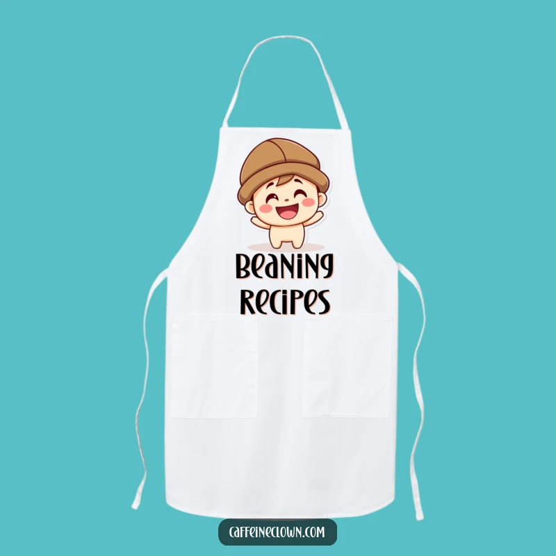 Funny Kawaii Coffee Bean Hat Apron: Cook with a Grin and Style