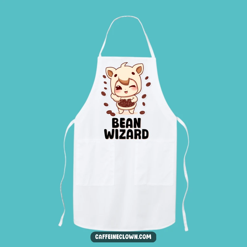 Funny Coffee Bean Juggling Apron: Winking Chef, Humorous Gift!