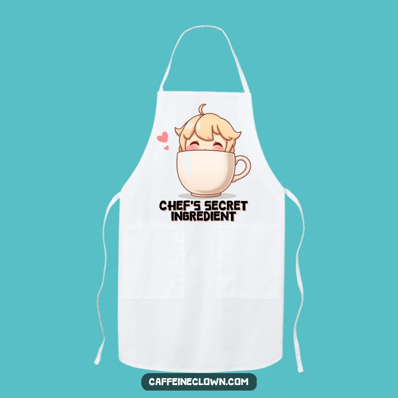 Funny Blushing Character Oversized Coffee Apron - Kitchen Fun and Hilarious Gift