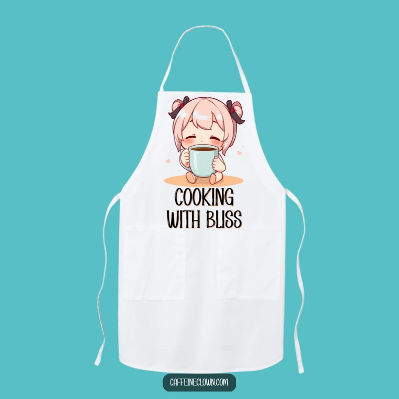 Funny Blissful Coffee Sip Apron: Cook with Pure Coffee Joy