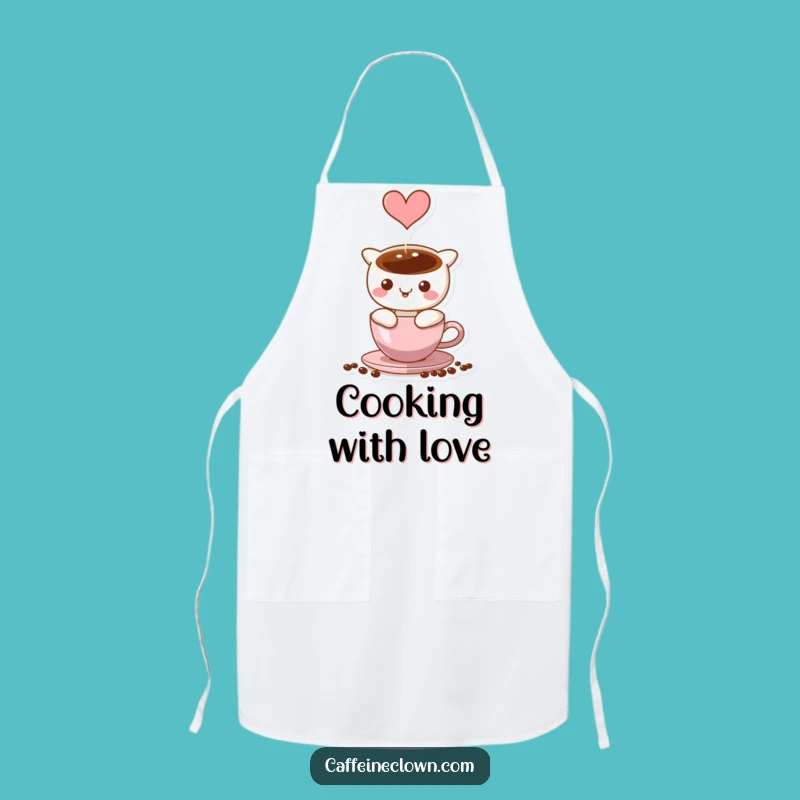 Funny Coffee Heart Steam Apron - Romantic Gift for Kitchen Lovers