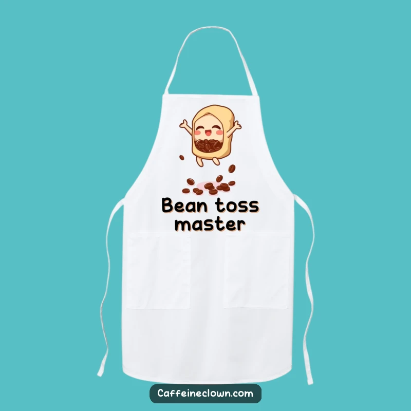 Funny Bubbly Bean Drop Apron: Cook with Coffee & Cheer - Great Gift!
