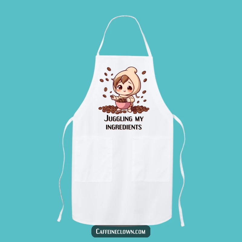 Funny Coffee Juggling Apron: Cook with Skill and Playful Precision!