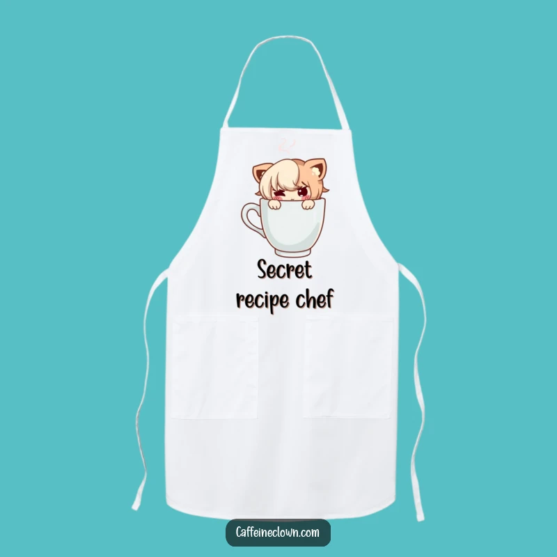 Funny Coffee Peek Apron - Chef Character Kitchen Gift