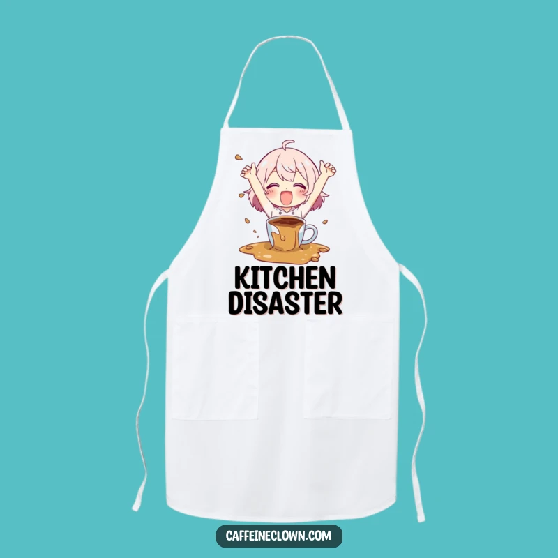 Funny Coffee Spill Chef Apron: Happy Chaos Kitchen Wear, Perfect Gift