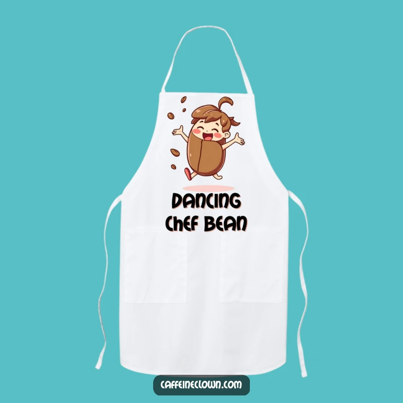 Funny Dancing Coffee Bean Apron: Cook with Caffeine-Fueled Flair