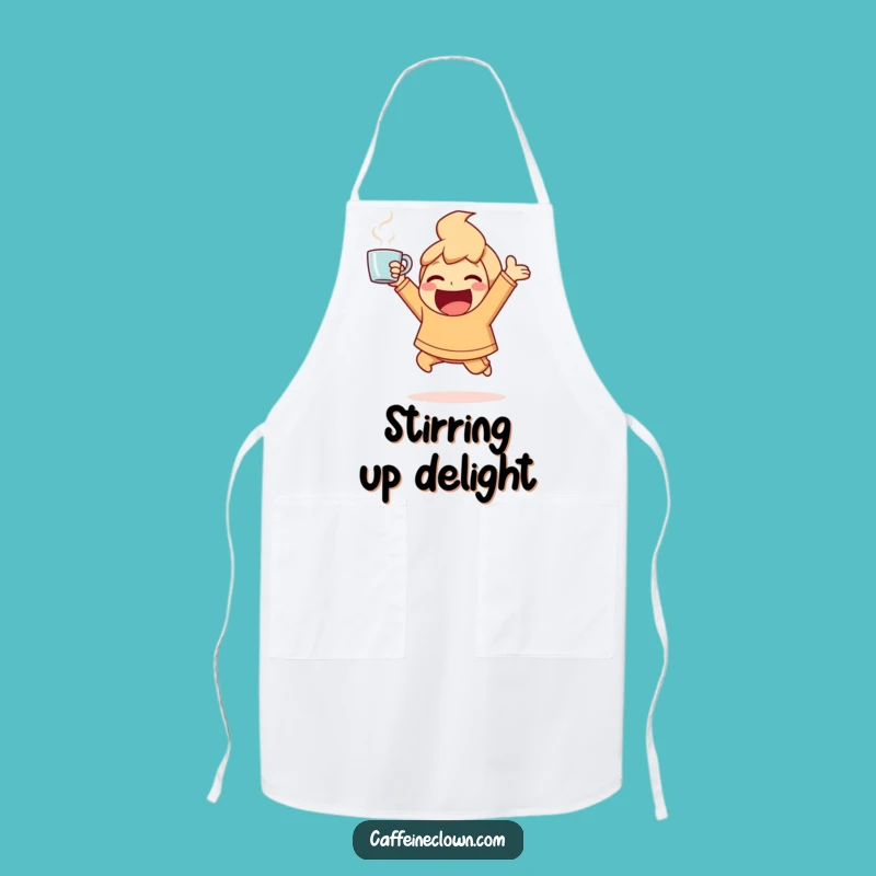 Funny Ecstatic Coffee Apron: Cook with Caffeinated Cheer!