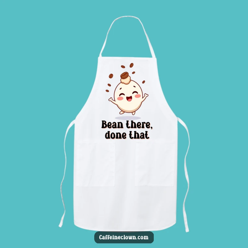 Funny Giggling Character Coffee Bean Apron - Kitchen Fun and Hilarious Gift