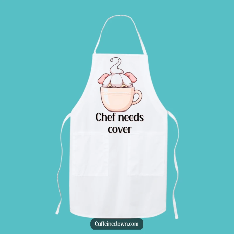 Funny Hiding Coffee Chef Apron: Hilarious Kitchen Wear for Stealthy Baristas Gift
