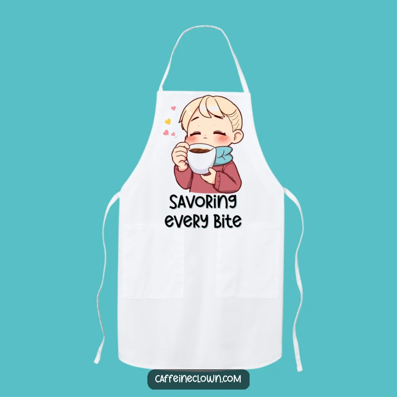 Funny Savoring Coffee Chef Apron: Enthusiast's Blissful Kitchen Gift