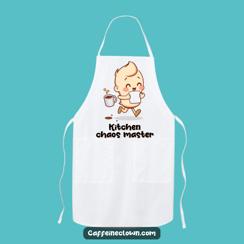 Funny Spilling Coffee Runner Apron - Kitchen Gift for Busy Cooks