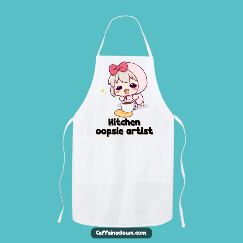 Funny Coffee Spill Apron - Chef Character Kitchen Gift