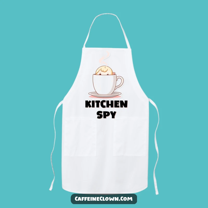 Funny Peekaboo Coffee Apron: Curious Cook, Humorous Gift!