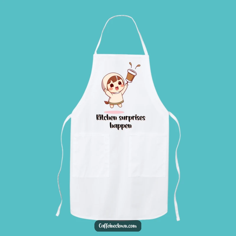 Funny Coffee Catch Apron: Cook with Surprise and Coffee Flair