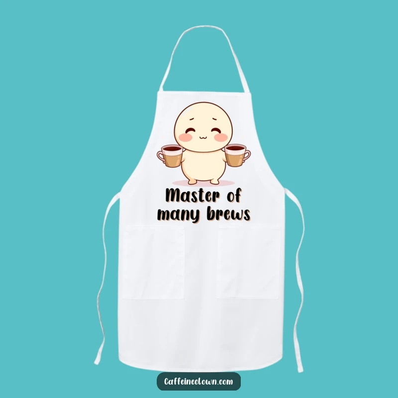 Funny Coffee Juggling Character Apron - Chef's Fun and Hilarious Kitchen Essential