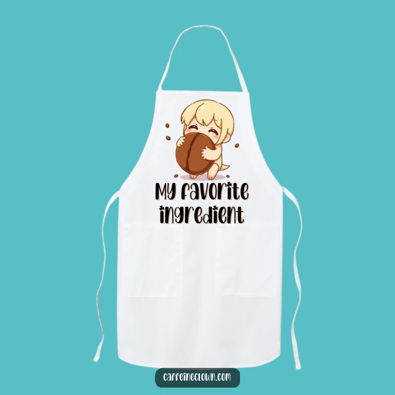 Funny Apron: Coffee Bean Hug Character - Kitchen Love Gift!