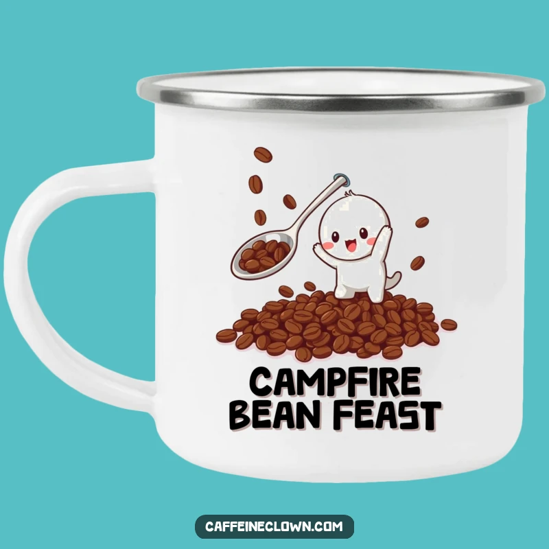 Funny Coffee Bean Catcher Camping Mug - Trail Mix Hunter, Perfect Gift!