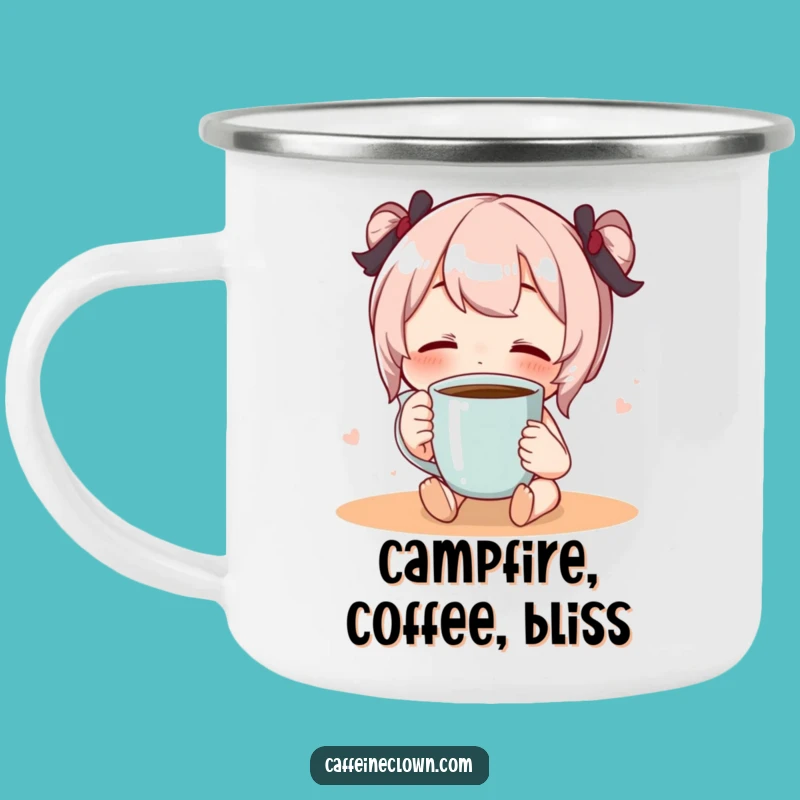Funny Blissful Coffee Sip Camping Mug: Enjoy Coffee in Pure Serenity