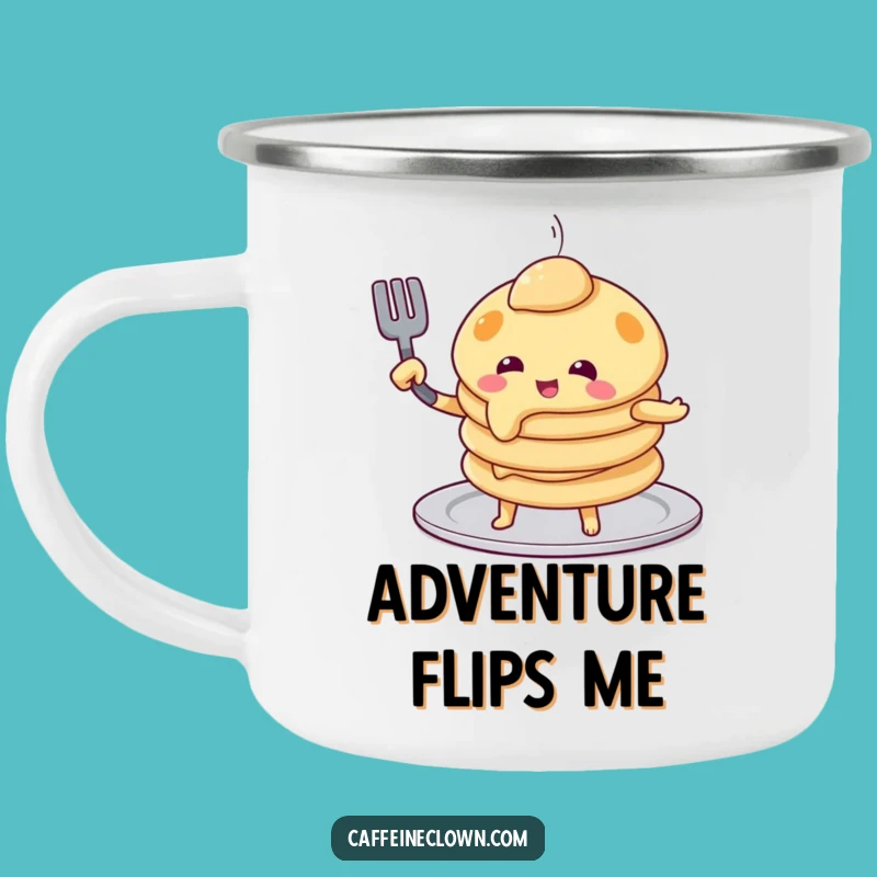Funny Pancake Flip Camping Mug: Durable Outdoor Funny Gift for Adventurers