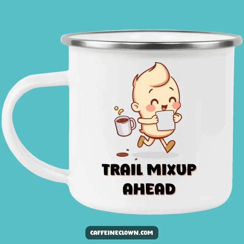 Funny Spilling Coffee Runner Camping Mug - Outdoor Gift for Active People