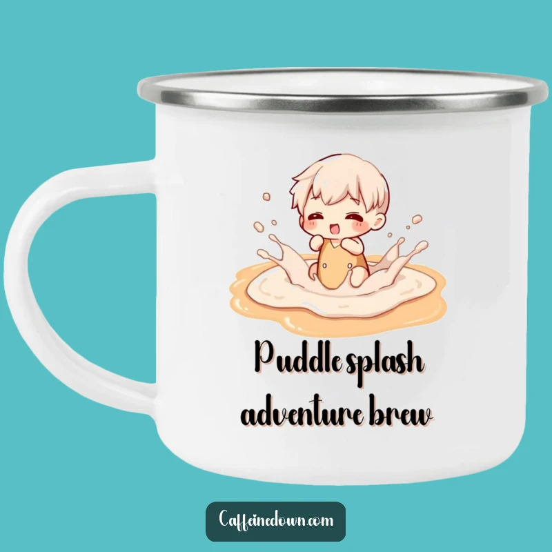 Funny Latte Art Splash Camping Mug - Outdoor Character Coffee Cup Gift