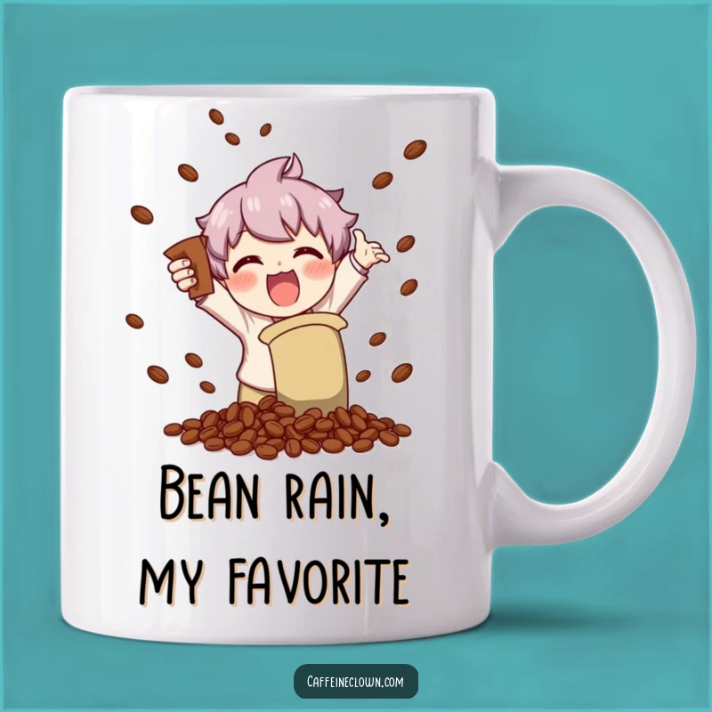 Funny Coffee Chaos Mug: Character Shaking Beans with Glee, Perfect Gift!