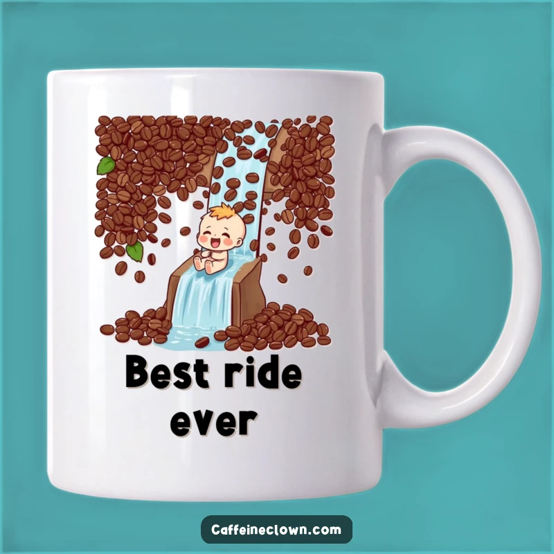 Funny Coffee Bean Waterfall Mug: Character Laughing - Hilarious Gift!