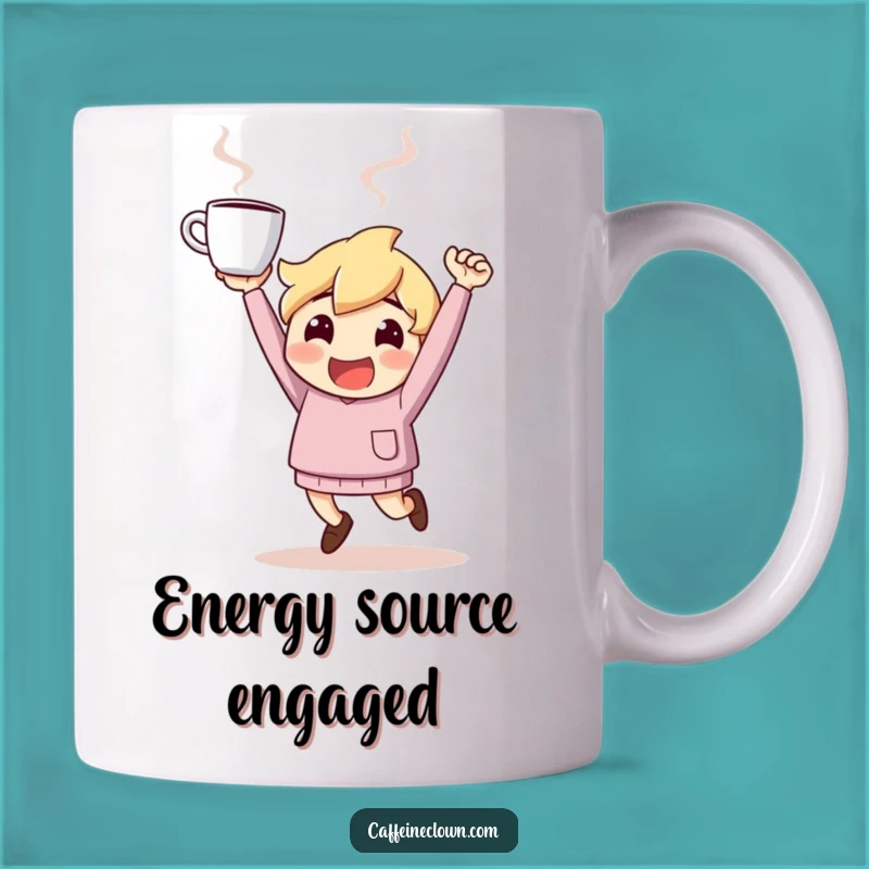 Funny Bouncing Coffee Mug: Character's Energy - Perfect Morning Gift!
