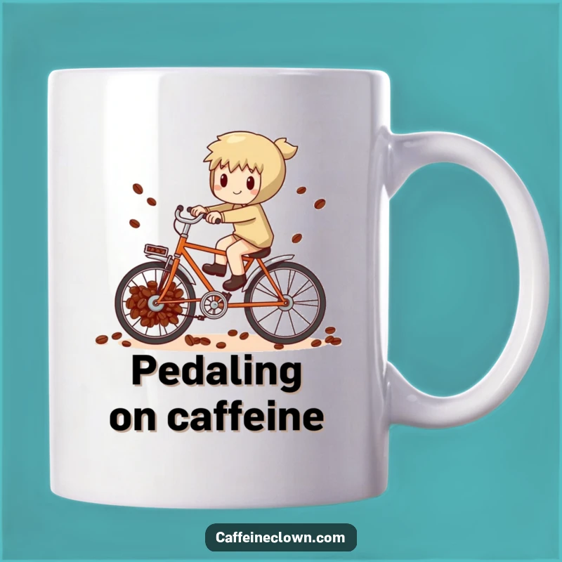 Funny Coffee Bean Bike Mug: Pedal Towards Your Perfect Brew