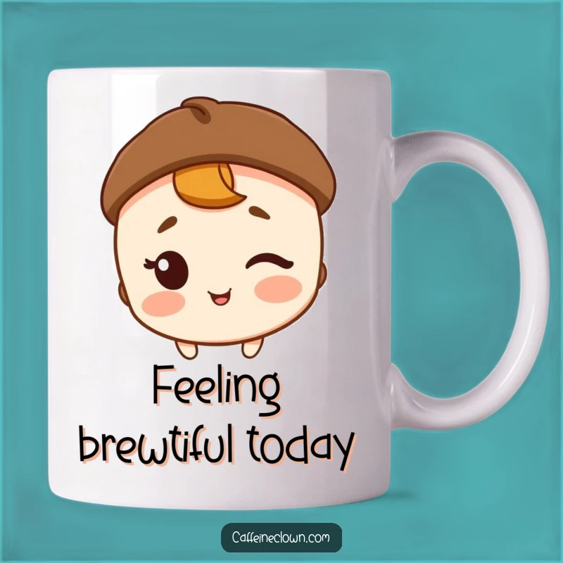 Funny Coffee Bean Hat Winking Mug: A Cheeky Gift for Coffee Lovers