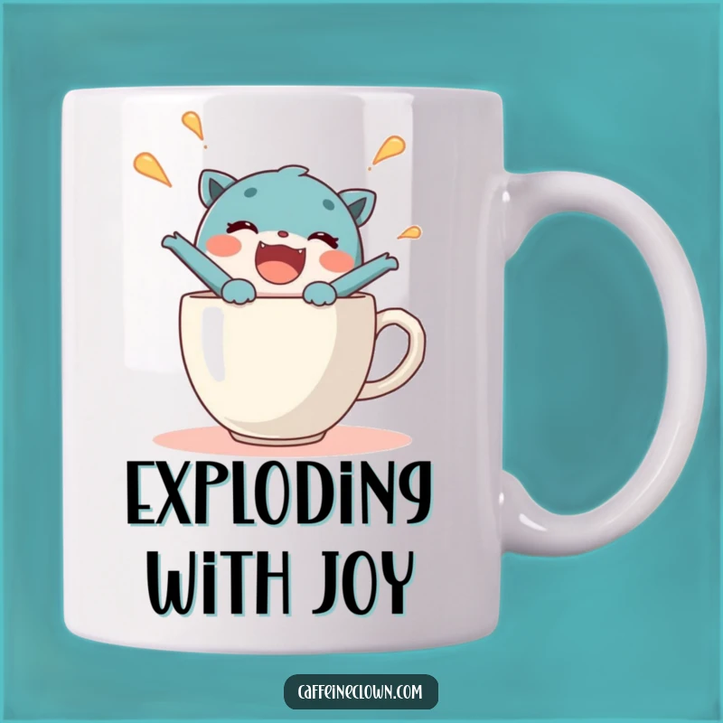 Funny Coffee Joy Burst Mug - Delighted Character Espresso, Perfect Gift!