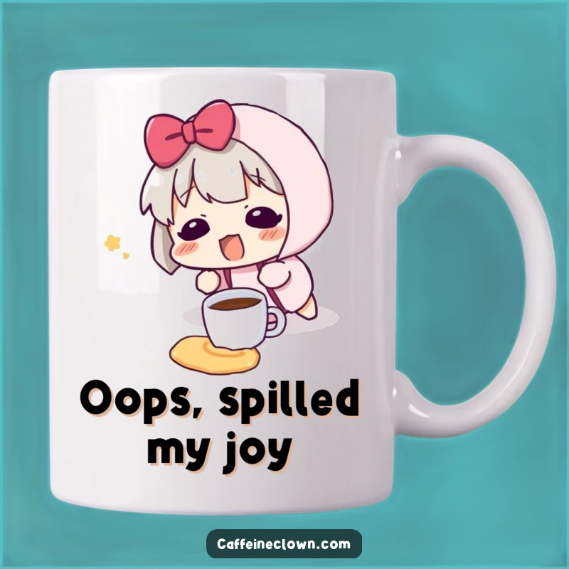 Funny Coffee Spill Mug - Clumsy Character Surprise Gift