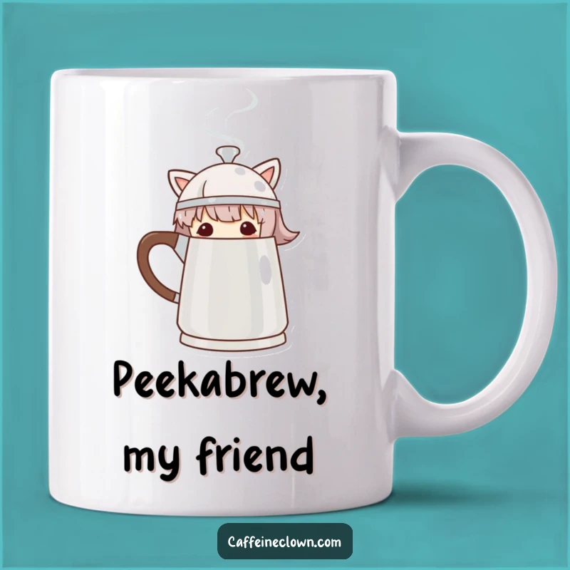 Funny Peek-a-Brew Coffee Pot Mug - Humorous Gift for Coffee Lovers