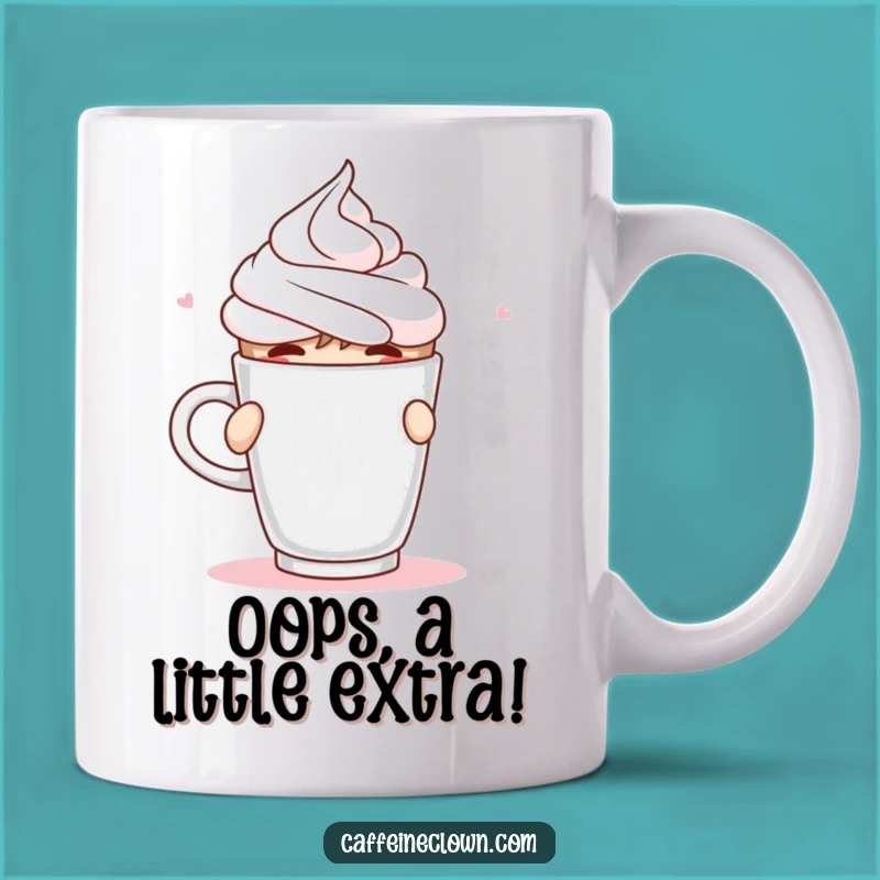 Funny Whipped Cream Mishap Mug: Coffee Sip Gone Wild!