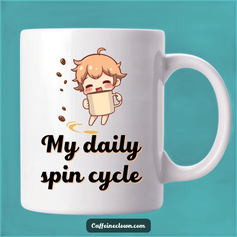 Funny Coffee Spin Mug - Aroma Trail Character Gift