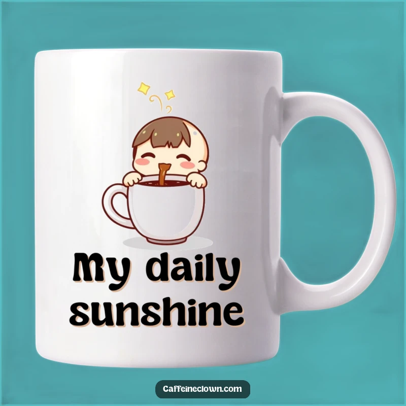 Funny Coffee Pouring Character Mug: Your Morning Joyful Brew!