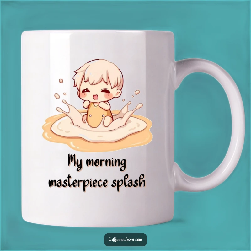 Funny Latte Art Splash Mug - Playful Character Coffee Lover Gift
