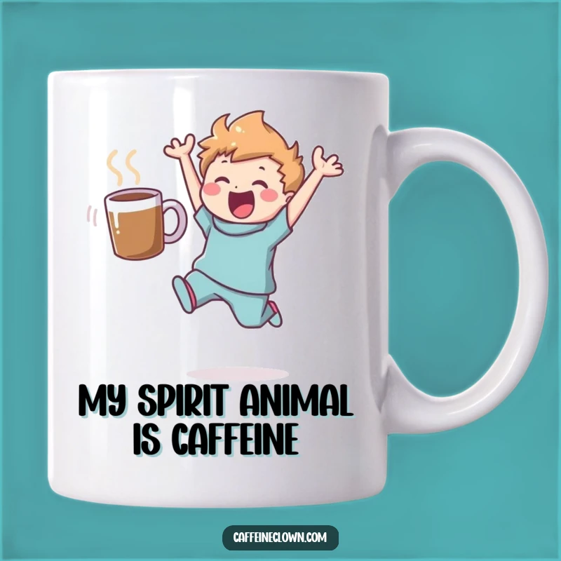 Funny Leaping Coffee Lover Mug: Charming Figure's Delightful Brew Gift