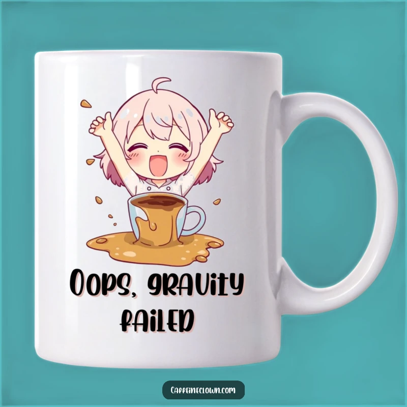 Funny Coffee Spill Mug: Happy Chaos Creator, Perfect Clumsy Friend Gift