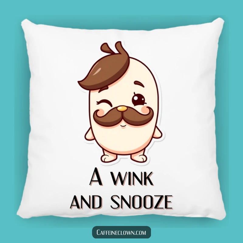 Funny Coffee Mustache Pillow: Cuddle Up with Cheeky Charm!