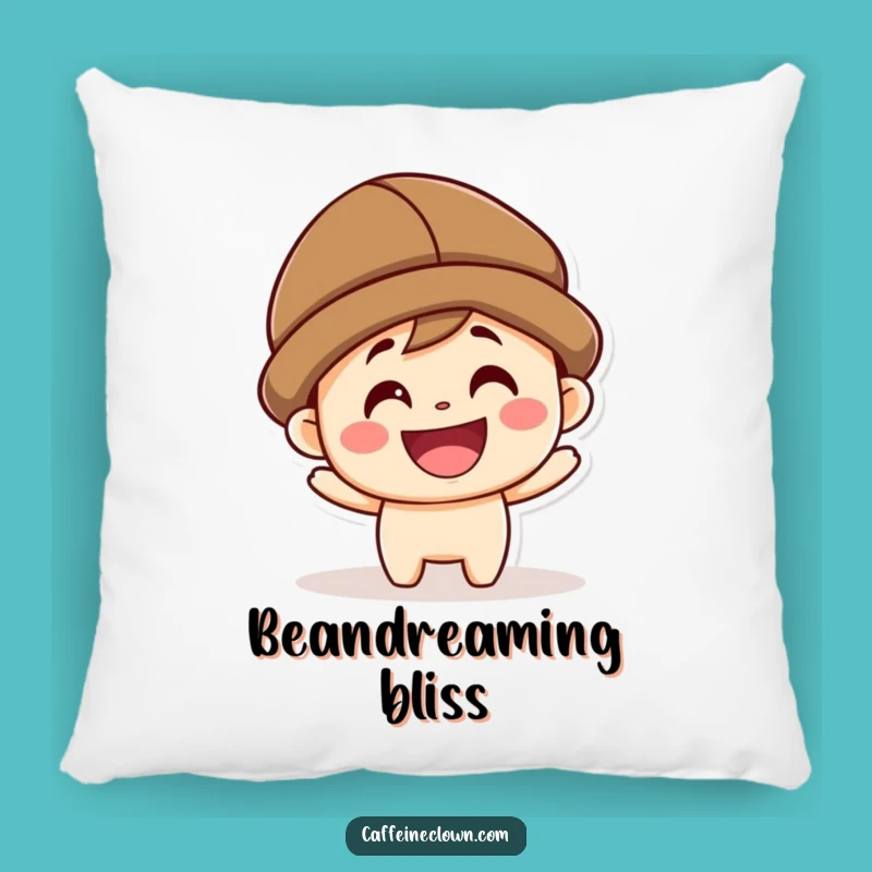 Funny Kawaii Coffee Bean Hat Pillow: Huggable Joy and Comfort