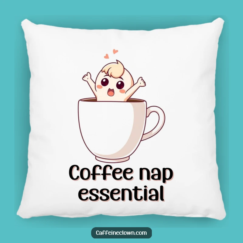 Funny Surprise Pillow: Cozy Comfort with a Startled Coffee Character, Ideal Funny Gift