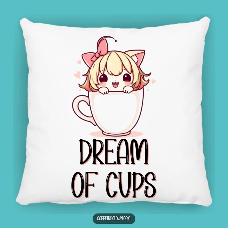 Comfy Funny Adorable Coffee Cup Pillow: Cozy Art Accent