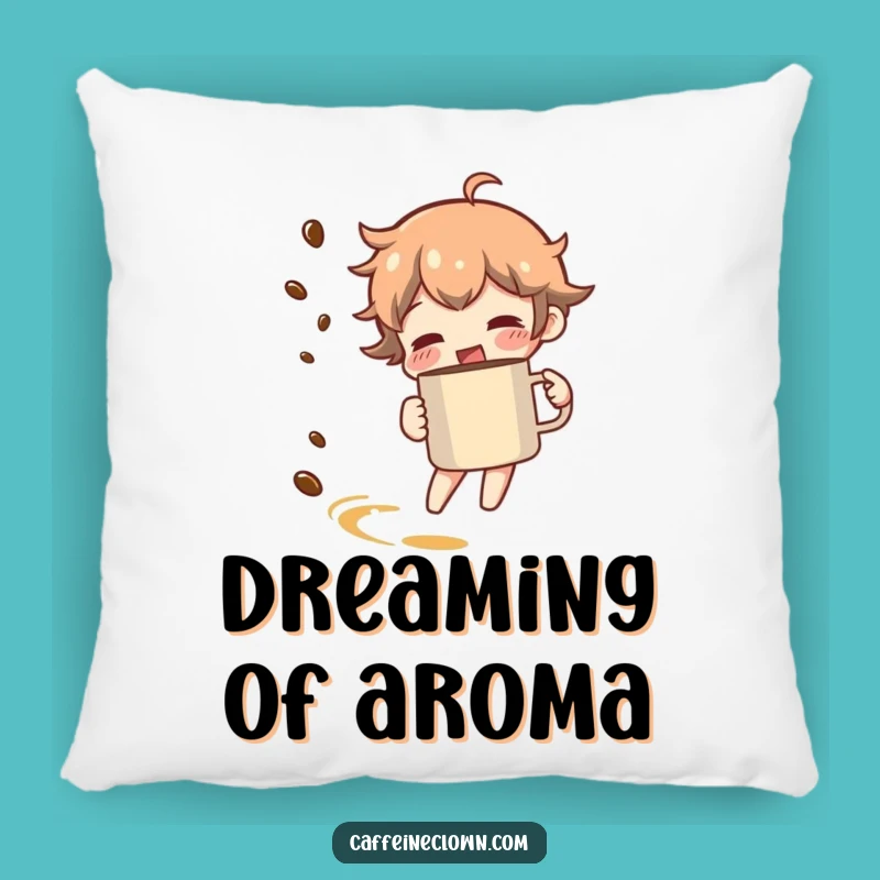 Funny Coffee Spin Pillow - Comfy Aroma Trail Decor Gift