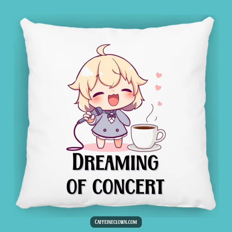 Funny Throw Pillow: Singing Spoon Mic Character, Cozy & Hilarious Decor