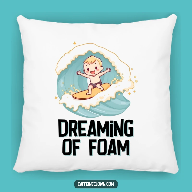 Funny Latte Foam Surfer Pillow: Cozy Comfort for Surfers