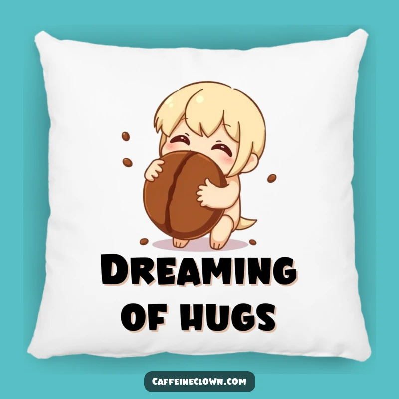 Funny Pillow: Coffee Bean Hug Character - Cozy Comedy Comfort!