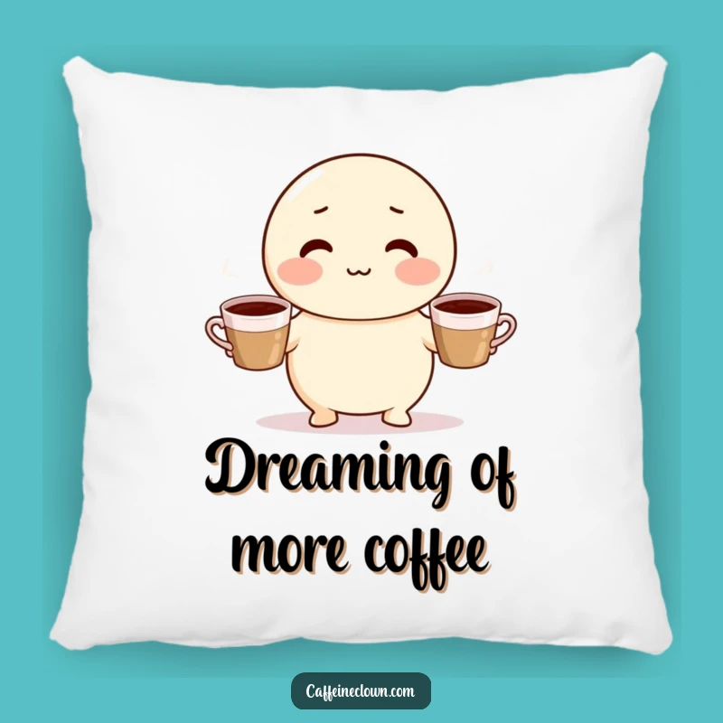 Funny Coffee Juggling Character Pillow - Comfy and Hilarious Accent for Any Room