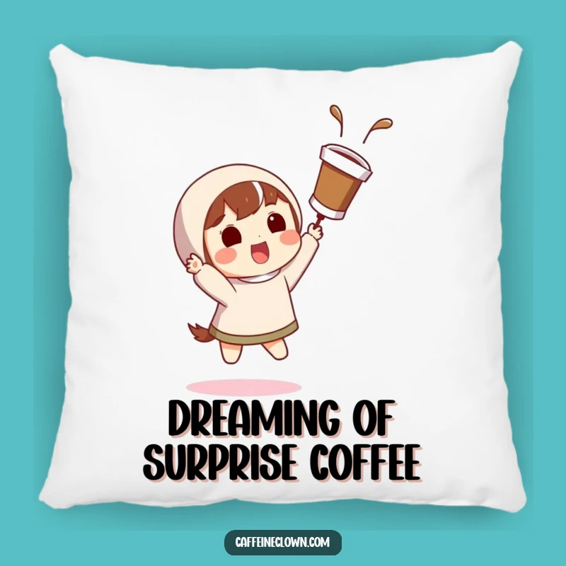 Funny Coffee Catch Pillow: Cozy Up with Coffee Chaos Comfort